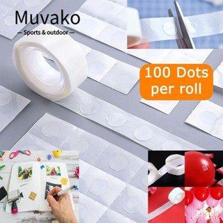 Muvako สติกเกอร์ยางใส ลายจุด สองด้าน ถอดออกได้ สําหรับติดตกแต่งงานแต่งงาน 10 ม้วน