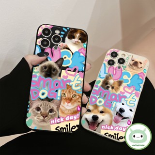 เคสโทรศัพท์มือถือ TPU นิ่ม กันกระแทก ลายแมว และลูกสุนัขน่ารัก สําหรับ Iphone X XS XR XsMax IP 7 8 Plus 11 Pro Max 12 13 14 Pro Max