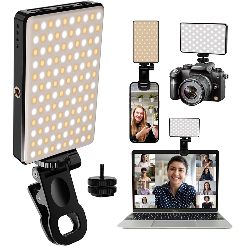 ไฟเซลฟี่ LED 120 ดวง และ 3000mAh หรี่แสงได้ และ CRI 95+ พร้อมที่เสียบแฟลช แบบพกพา สําหรับ Tiktok Vlog ประชุมทางวิดีโอ
