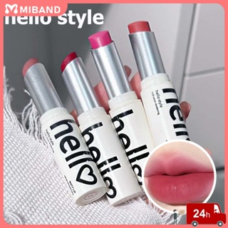 พร้อมส่ง Hello Style Matte Lipstick Silky Moisturizing Velvet Mist ลิปกลอสกันน้ำน้ำหนักเบา Lip Tint 6 สี White Lip Makeup Lip Care Women