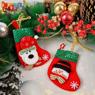 ถุงเท้าซานตาคลอส แขวนตกแต่งต้นคริสต์มาส เทศกาล ปาร์ตี้