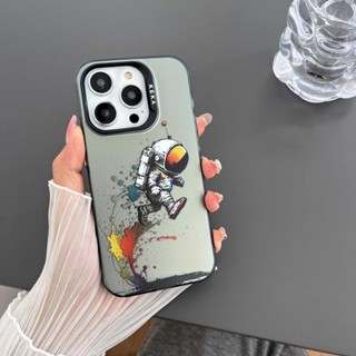 เคสโทรศัพท์มือถืออะคริลิคแข็ง กันกระแทก ลายนักบินอวกาศ สีน้ํา สําหรับ iPhone 12 13 14 pro max