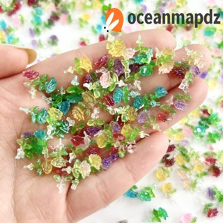 Oceanmapdz เครื่องประดับเรซิ่น รูปดอกกุหลาบ เรืองแสง ขนาดเล็ก สําหรับตกแต่งเล็บ สมุดภาพ 30 ชิ้น