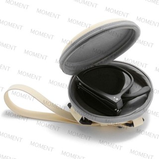 Moment กระเป๋าเก็บแว่นตากันแดด ทรงกลม มีซิป พับได้ สไตล์เรโทร สําหรับเดินทาง