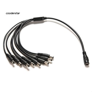 Cood สายเคเบิลพาวเวอร์ซัพพลาย DC 12V 1 ตัวเมีย เป็น 8 ตัวผู้ สําหรับกล้องวงจรปิดรักษาความปลอดภัย