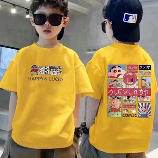 ✨【พร้อมส่ง】เสื้อยืดคอกลม แขนสั้น พิมพ์ลายการ์ตูน 3-12Y ระบายอากาศ ซับเหงื่อ สไตล์เกาหลี เหมาะกับฤดูร้อน สําหรับเด็กผู้ชาย มัธยมต้น