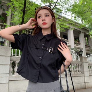 Suxi เสื้อเชิ้ตแขนสั้น เข้ากับทุกการแต่งกาย แฟชั่นฤดูร้อน สไตล์เรียบง่าย สําหรับผู้หญิง