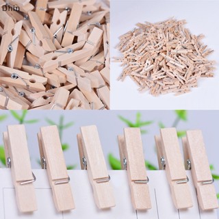 [Dhin] 50x25MM Mini Natural  Clothe Photo Paper Peg Clothespin Craft Clips Arts COD