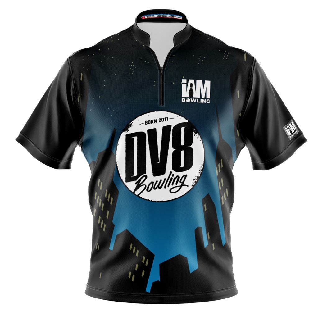 DV8 DS Bowling Jersey - ออกแบบ 2106-DV8 3D Zip Collar Bowling เสื้อ DIY ชื่อ