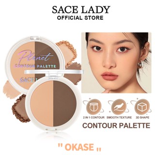 SACE LADY Contour Powder Palette 2 In 1 S 3D Shadow Modification Contour Repairs Tolerance แป้งไม่แต่งหน้า Ready