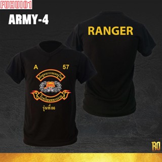 (Fuhui01) เสื้อซับในทหารคอกลม เสือคาบดาบ RANGER แขนสั้นคอกลม ARMY-4