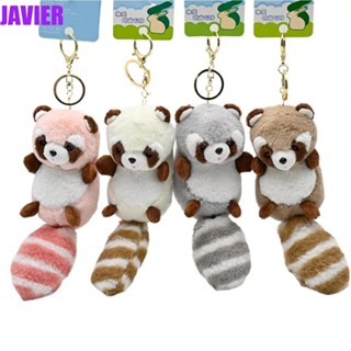 JAVIER Raccoon พวงกุญแจ จี้ตุ๊กตาสัตว์น่ารัก เครื่องประดับ สําหรับแขวนกระเป๋าเป้สะพายหลัง DIY