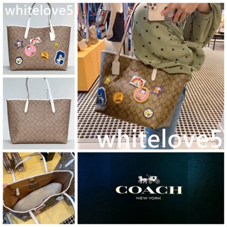 X Peanuts City Tote In Signature Canvas C4292 แท้ กระเป๋าสะพายข้าง COAC H