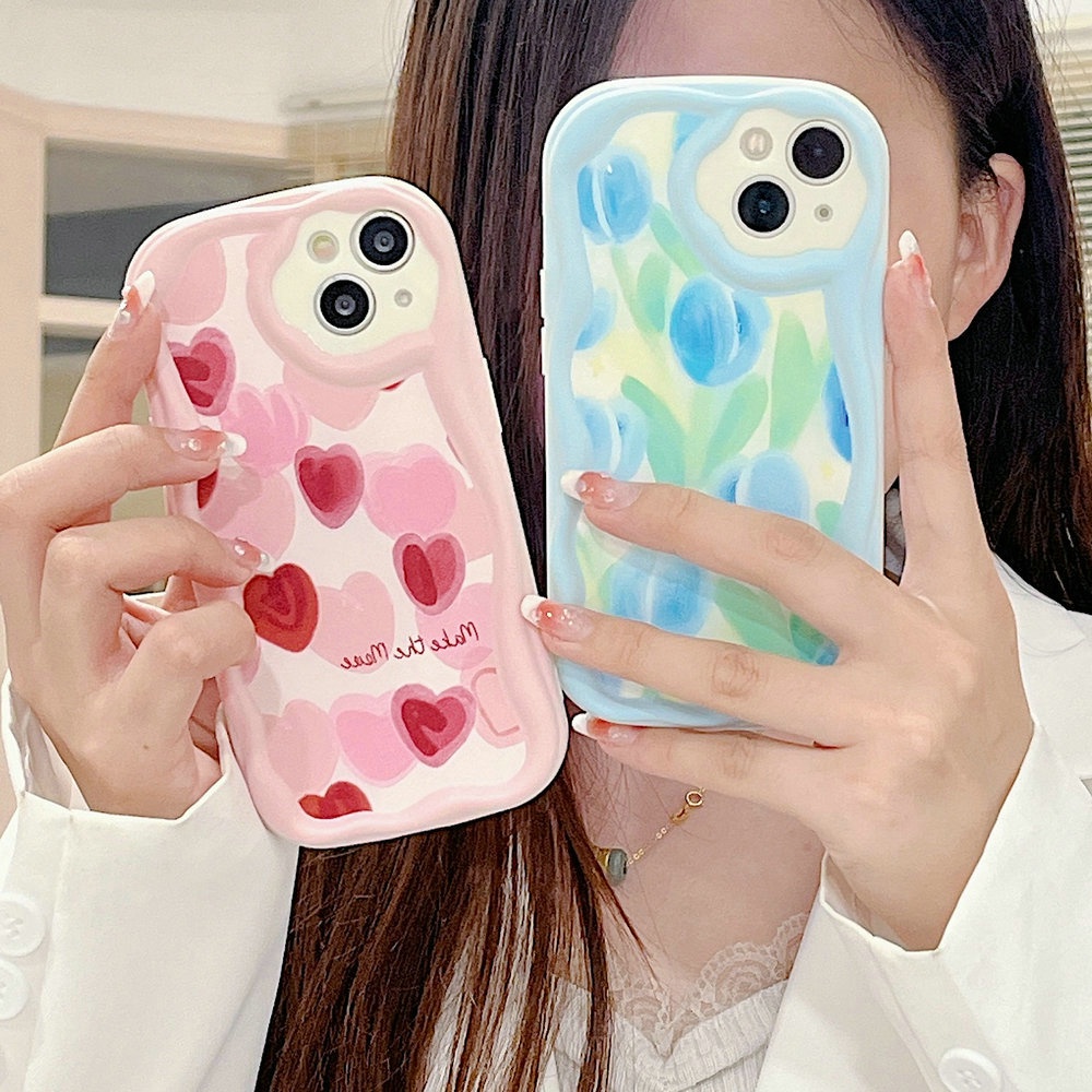 NY| เคส สำหรับ Vivo V9 Youth V15 V20 V23 V23E V25 V25E V27 V27E V29 Lite Soft Cream Candy Tulip Love Heart Case