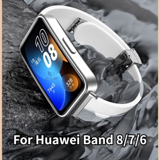 สายนาฬิกาข้อมือซิลิโคน แบบเปลี่ยน สําหรับ Huawei Watch Band 8 7 6 Huawei Band8