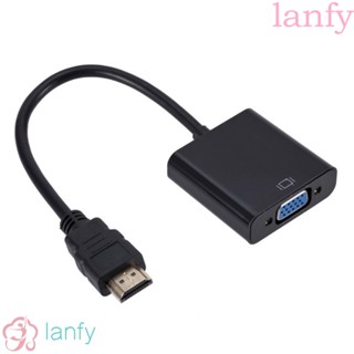 Lanfy HDMI เป็น VGA พร้อมแหล่งจ่ายไฟเสียง, อะแดปเตอร์แปลงสายเคเบิล, ชิป IC ในตัว ที่สะดวกสบาย HDMI เป็น VGA เสียงคอมพิวเตอร์