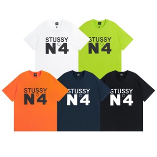 Stussy เสื้อยืดคอกลม แขนสั้น พิมพ์ลาย สีพื้น สําหรับผู้ชาย และผู้หญิง Jrtujr