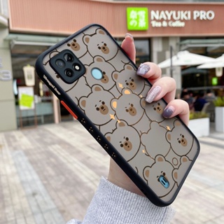 เคสโทรศัพท์มือถือแบบแข็ง ใส กันกระแทก ลายการ์ตูนหมีน่ารัก สําหรับ Realme C21 C21Y C25Y C33