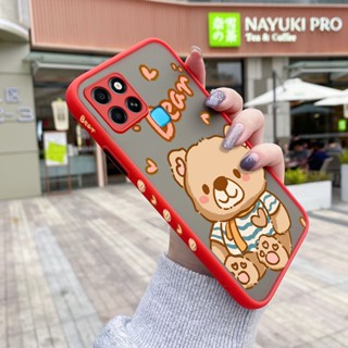 สําหรับ Infinix Smart 6 HD Smart 6 Plus เคสการ์ตูนหมีน่ารัก แฟชั่น กันกระแทก เคสโทรศัพท์แข็ง ขอบสี่เหลี่ยม ลายซิลิโคน เคสป้องกัน