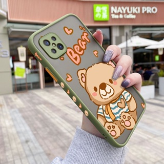 เคสโทรศัพท์มือถือ ซิลิโคนแข็ง ขอบสี่เหลี่ยม กันกระแทก ลายการ์ตูนหมีน่ารัก สําหรับ OPPO A92s Reno 4Z 5G