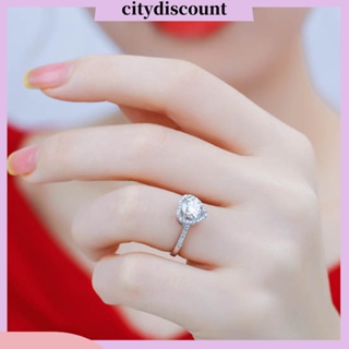 &lt;citydiscount&gt; แหวนเพทาย รูปหัวใจ เครื่องประดับ สําหรับผู้หญิง งานพรอม งานแต่งงาน