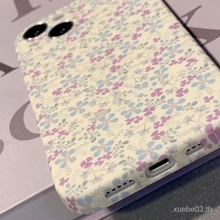 เคสมือถือ แบบนิ่ม ลายดอกไม้ สีม่วง สีฟ้า กันกระแทก สําหรับ iPhone 11 12 Pro Max xs xr xs Max Fresh 14 Pro Max 13