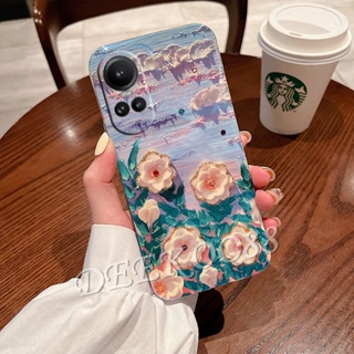 ใหม่ เคสโทรศัพท์มือถือนิ่ม ปิดด้านหลัง ลายดอกไม้ สีม่วง วิบวับ สําหรับ OPPO Reno10 Pro Plus Pro+ 5G 4G Reno 10 10Pro Reno10Pro+ 2023