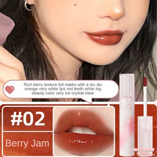 PINKCOCO ลิปทินต์ชาเย็น Water Light Mirror Lip Glaze Moisturizing Film Lasting Lipstick Plain Face Flat Lip Honey [prettylady]