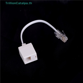 Trillioncatalpa RJ11 อะแดปเตอร์แปลงสายเคเบิล 6P4C ตัวเมีย เป็นอีเธอร์เน็ต RJ45 8P8C ตัวผู้ F/M สําหรับโทรศัพท์มือถือ