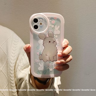 เคสโทรศัพท์มือถือ TPU นิ่ม ป้องกัน ลายดอกไม้ กระต่าย พร้อมที่จับ เหมาะกับฤดูใบไม้ผลิ สําหรับ iPhone 14 13 12 11 Pro Max X XR Xs Max 8 7 6 6s Plus SE 2020
