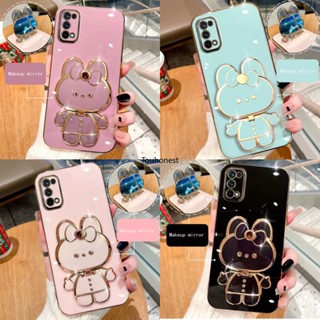 เคส Oppo Reno5 Lite เคส Oppo Reno 5K Reno 5F Casing Oppo A57 A39 Case Oppo A77 Case Oppo A78 Case Oppo A77S A57E Oppo R15 Pro A58 Case Cute Bunny Bracket Cartoon Stand Vanity Mirror Rabbit Holder Phone Cover Cassing Cases Case KT โทรศัพท์มือถือ