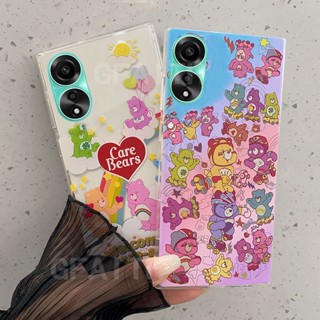 ใหม่ เคสโทรศัพท์มือถือ ซิลิโคนนิ่ม ใส กันกระแทก ลายการ์ตูนหมีสายรุ้ง แฟชั่น สําหรับ OPPO A58 4G OPPO A58 NFC 2023 A58Nfc OppoA58