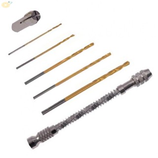 【VARSTR】Hand Drill Drill Bit 6pcs Drilling Hand Tool Metal Punching Driller Yellow