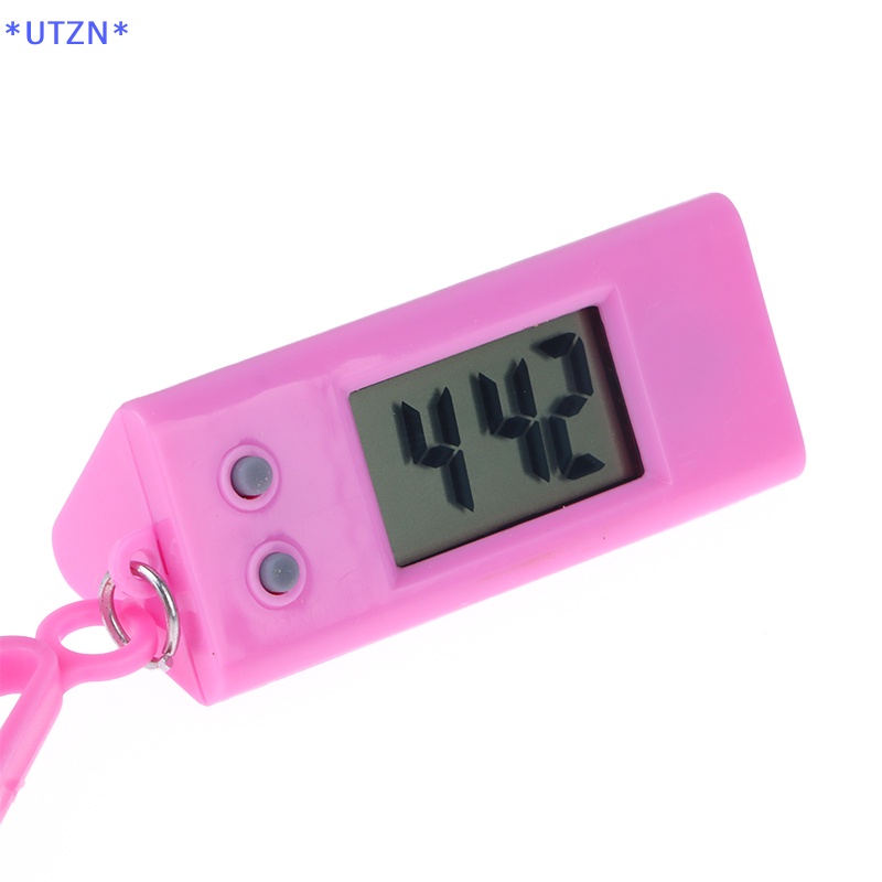 Utzn> พวงกุญแจนาฬิกาดิจิทัล อิเล็กทรอนิกส์ ทรงสามเหลี่ยม ขนาดเล็ก ของขวัญ สําหรับนักเรียน ผู้ชาย และผู้หญิง