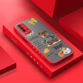 สําหรับ Xiaomi Redmi 9T Redmi 9 Power Case การ์ตูนน่ารัก ตุ๊กตาหมี ดีไซน์ใหม่ กันกระแทก ฝ้าแข็ง เคสโทรศัพท์ ขอบซิลิโคนนุ่ม รูปแบบเคส