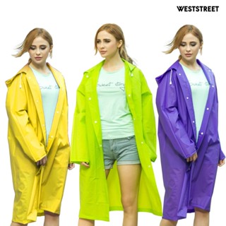 Weststreet เสื้อกันฝน EVA แบบใส พร้อมหมวกฮู้ด เหมาะกับการเดินทางกลางแจ้ง สําหรับผู้หญิง