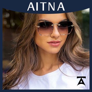 Aitna แว่นตากันแดด ไร้กรอบ ทรงสี่เหลี่ยมผืนผ้า สีแคนดี้ สําหรับผู้หญิง