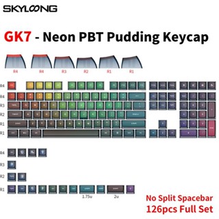 Skyloong GK7 ชุดปุ่มกดคีย์บอร์ด 126 คีย์ สีนีออน PBT 126 ชิ้น