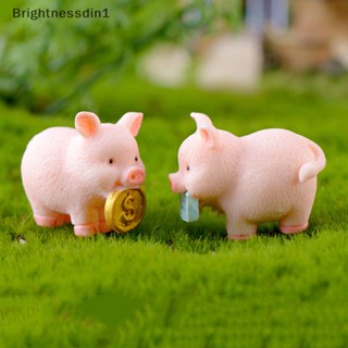 [Brightnessdin1] ตุ๊กตาหมูนําโชค ขนาดเล็ก สําหรับตกแต่งบ้านตุ๊กตา