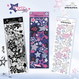 [y2k Star Sticker] สติกเกอร์ ลาย Wawa Kawa Kagu น่ารัก สําหรับตกแต่งโฟโต้การ์ด diy