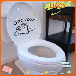 Liaoy สติกเกอร์ ลายการ์ตูน Goodbye สําหรับติดตกแต่งที่นั่งชักโครก