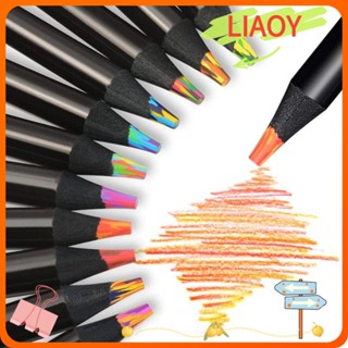 Liaoy ดินสอสีไม้ สีดํา ไล่โทนสี 8/12 สี 8/12 สี คุณภาพสูง สําหรับโรงเรียน สํานักงาน