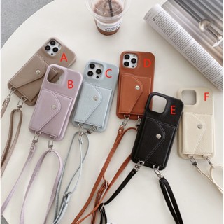 พร้อมส่ง ใหม่ เคสโทรศัพท์มือถือ ทรงสามเหลี่ยม พร้อมช่องใส่บัตร และสายคล้อง สําหรับ iphone14 promax 14 14pro 14plus 13 12 11 B 12 13PROMAX