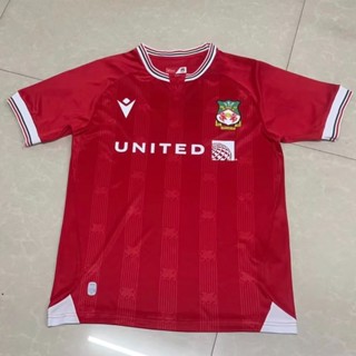 เสื้อกีฬาแขนสั้น ลายทีมชาติฟุตบอล Wrexham 23-24 ไซซ์ S - XXL แบบแห้งเร็ว สําหรับผู้ชาย