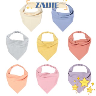 Zaijie24 ผ้าพันคอ ผ้าโพกหัว ทรงสามเหลี่ยม สีพื้น แฟชั่น