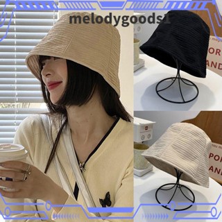 MELODYGOODS1 หมวกบักเก็ต ผ้าชีฟอง แบบบาง กันแดด แฟชั่นฤดูร้อน สําหรับผู้หญิง