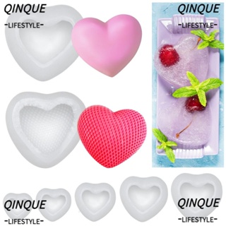 QINJUE DIY Craft 3D Candle Mold Handmade Silicone Mold Love Heart Soap Mould UV Epoxy Resin Clay Tools Fondant Cake Molds Aromatherapy Wax Dessert Chocolate Mold Valentines Day for Candle Making