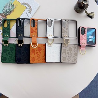 เคสโทรศัพท์มือถือ ฝาพับ พร้อมแหวนตั้งโทรศัพท์ สําหรับ OPPO Find N2 N2Flip