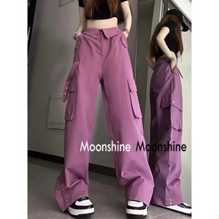 Moon  กางเกงขายาว คาร์โก้ กางเกง เชือกอเมริกันคลาสิค Cargo pants 2023 NEW 072410 Unique ทันสมัย สวยงาม Chic A90M07H 36Z230909