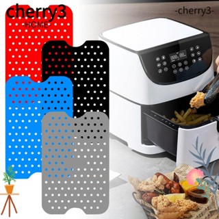 Cherry3 แผ่นซิลิโคน ทรงสี่เหลี่ยม ไม่ติด สําหรับรองหม้อทอดไร้น้ํามัน